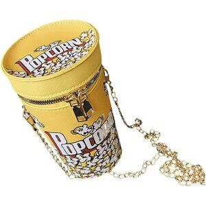 Women's Popcorn Crossbody Bag PU Leather Fun Cute Novel Shoulder Purse